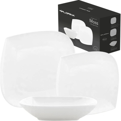 FLORINA Súprava porcelánových tanierov MOSS pre 6 osôb 18 ks