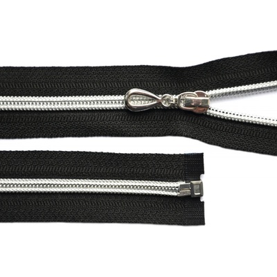 Prima-obchod Spirálový zip se stříbrnými zoubky No 5 délka 45 cm, barva Černá