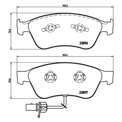 BREMBO Sada brzdových platničiek kotúčovej brzdy P85102