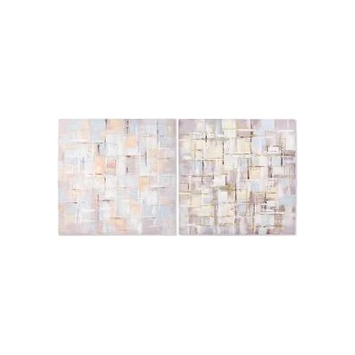 DKD Home Decor Картина DKD Home Decor Squares Пластно Абстрактен (2 pcs) (100 x 3 x 100 cm)