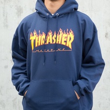 Thrasher Flame Logo hoodie navy blue