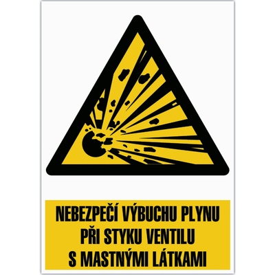 Nadrzenapalivo.cz Značka Nebezpečí výbuchu při styku ventilu s mastn BZ PE425