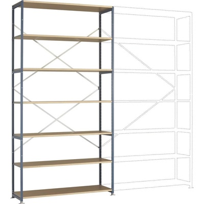 Manuflex RP1644.7035 Zasúvacia polica Základné prevedenie Planoflex so 7 policami, (š x v x h) 1.47 x 3 x 80 m, ocel, dr
