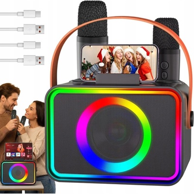 Karaoke set LK Avalon bezdrátový se 2 mikrofony béžový