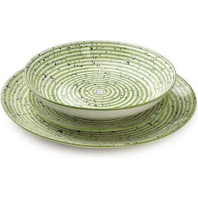 MONDEX Порцеланов сервиз за хранене Mondex STRIPES GREEN 18 части, зелен (2070)