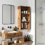 vidaXL Банен стенен шкаф Старо дърво 30 x 16 x 62, 5 см (889341)