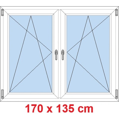 Soft Dvoukřídlé plastové okno 170x135 cm OS+OS se sloupkem Bílá