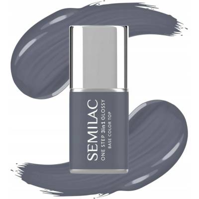 SEMILAC One Step Glossy Hybridní lak na nehty S185 Stone Grey (Kamenná šedá)