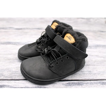 Pegres kožené zimní barefoot boty černá