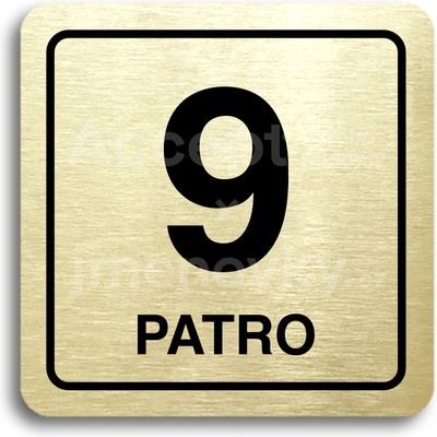 ACCEPT Piktogram 9 patro - zlatá tabulka - černý tisk