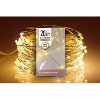Euro Habitat Vánoční světelný řetěz s 20 LED diodami, teplá bílá, 1 m, na baterie