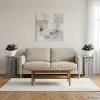 vidaXL Стойка за растения 2 бр. Сива сонома 30, 5 x 30 x 43 см (899811)