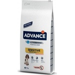 Affinity Advance Dog Medium/Maxi Adult Sensitive - сьомга и ориз, високачествена храна за чувствителни или алергични кучета от средни и едри породи, Испания - 12 кг