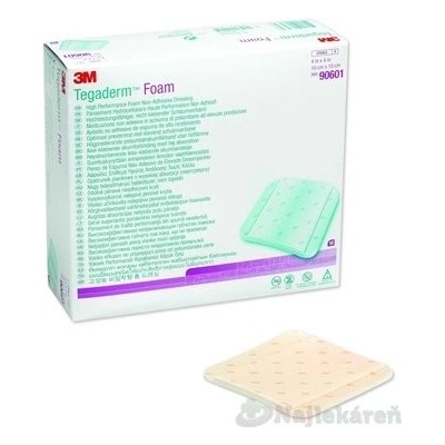 3M TEGADERM Foam penové krytie na rany, neadhezívne, 10 x 10 cm, 10 ks