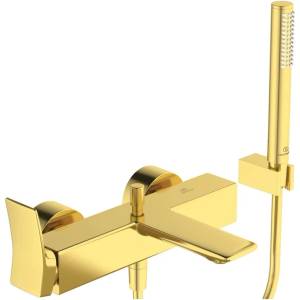 Ideal Standard Смесител за вана и душ Ideal Standard Atelier Conca, златист, с душ комплект (BC763A2)