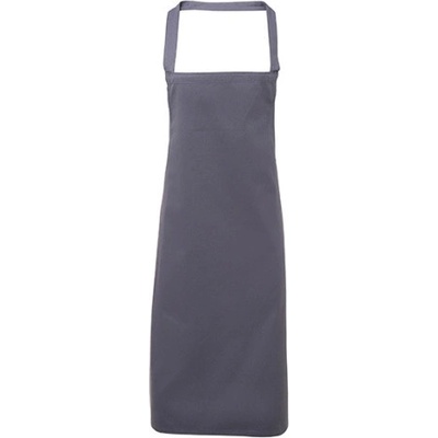 Premier Workwear Zástěra s laclem z biobavlny bez kapsy PR102 Steel Pantone 6545 60x87cm