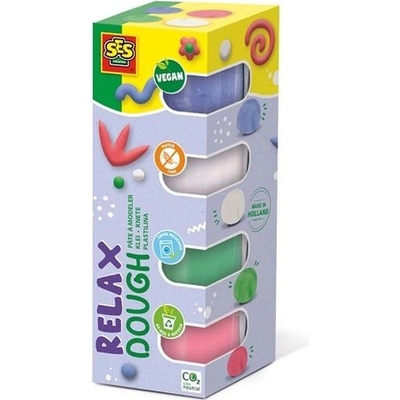 SES plastelína Relax pastelové barvy 4×90 g