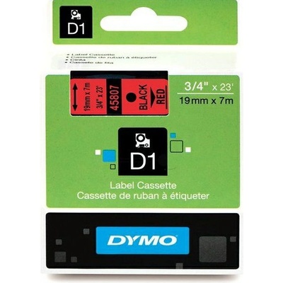 DYMO Етикетна лента, DYMO, D1 Glänzend Schwarz auf Rot Rolle S0720870 (S0720870)