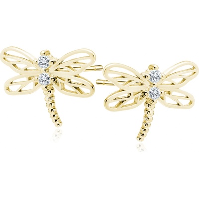 Lafira pozlacené stříbrné náušnice Vážka Z2048EG