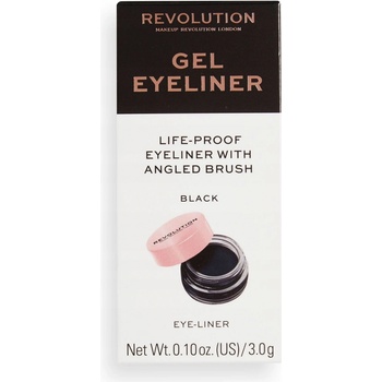 Makeup Revolution Gel Eyeliner Pot gélové očné linky so štetčekom Black 3 g