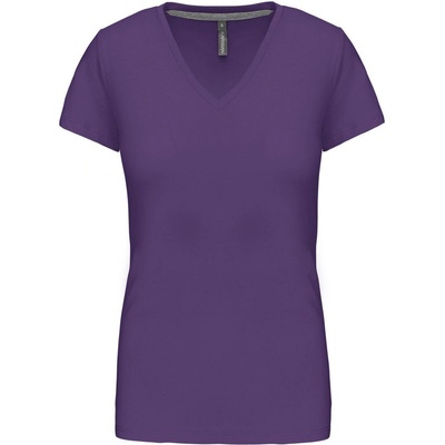 Kariban v-neck k381 / Дамска тениска с къс ръкав - лилава xl (20k38135004)