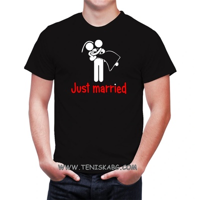 Fruit of the Loom Тениска със щампа - Just Married 2