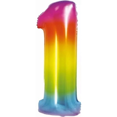 Godan Балон фолио в цветовете на дъгата, 76 см - цифра 1 (ch-stc1)