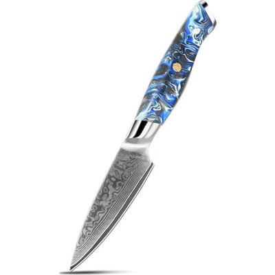 IZMAEL Damaškový kuchynský nôž Akio Paring/Modrá 9.5 cm