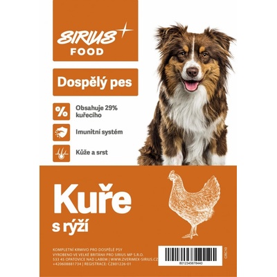 Sirius Food Super Premium Adult kuře s rýží 1,5 kg