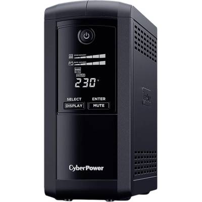 CyberPower UPS с AVR , Line-Interactive, LCD display, 700VA/390W, 4x Schuko, Runtime at 90W ( min ): 33, Surge and Spike protection; VP700ELCD (VP700ELCD)