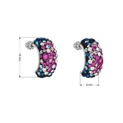 Pavona stříbrné šroubovací s krystaly Crystals from Swarovski Galaxy 31164.4 Galaxy