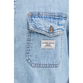 Guess Jeans Памучна риза Guess Jeans в синьо със стандартна кройка с класическа яка M5GH56 D5M82 (M5GH56.D5M82)