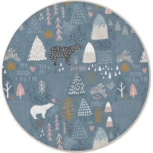 Mila Home Син детски килим подходящ за пране ø120 cm Forest Land - Mila Home (HKC-YuvHali-312-120x120)