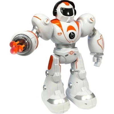 LEAN Toys 4261 Interaktivní RC robot s vystřelovacími projektily, oranžový