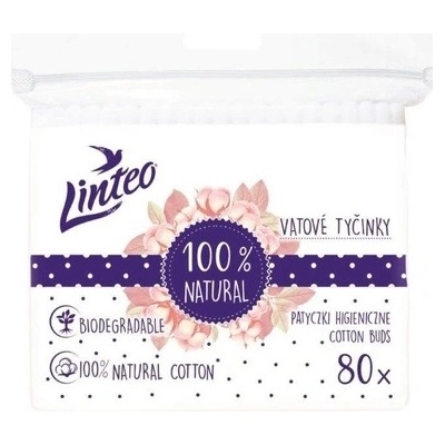 Tyčinky vatové NATURAL LINTEO 80 ks