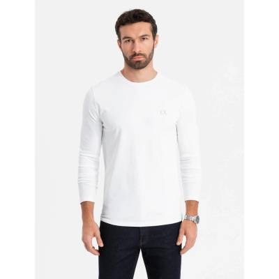 Ombre Clothing pánské tričko s dlouhým rukávem Kuvendor bílá