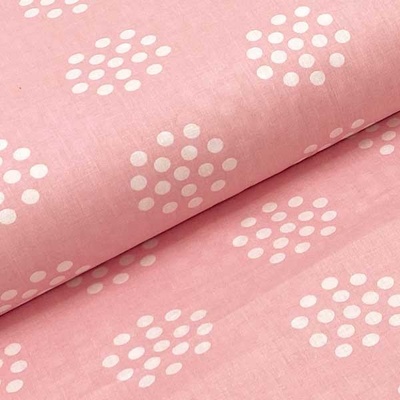 Bavlněné plátno P0491 světle růžové, bílý puntík, š.140