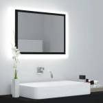 vidaXL LED огледало за баня, черно, 60x8, 5x37 см, акрил (804917)