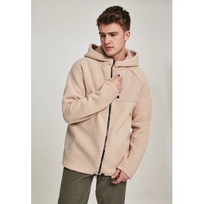 Urban Classics Мъжко яке в пясъчен цвят от Urban Classics Hooded Sherpa Zip UB-TB3121-00806 - Пясъчен, размер S