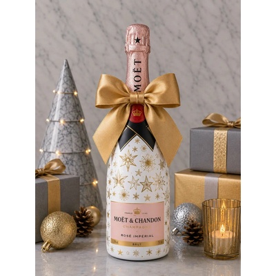 Moët & Chandon Rosé Impérial Vánoční zdobená lahev Hvězdy 0,375 l