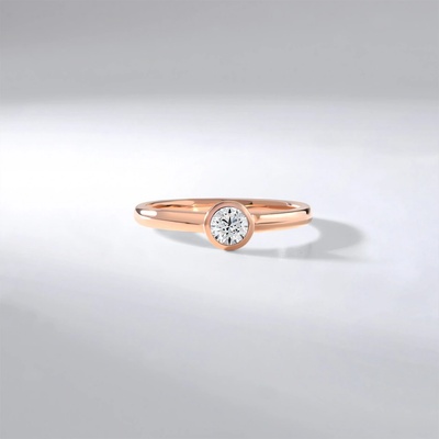 Lillian Vassago Zásnubní Prsten s briliantem růžové zlato LLV59 DR113R