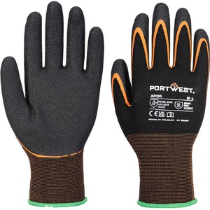 Portwest ap35 grip 15 / Нитрилни ръкавици с двойна длан - черно/оранжево l (ap35k1rl)