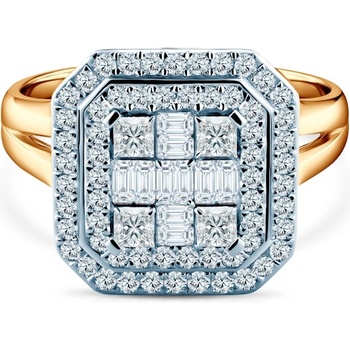 SAVICKI Годежен пръстен Savicki: двуцветно злато, диаманти