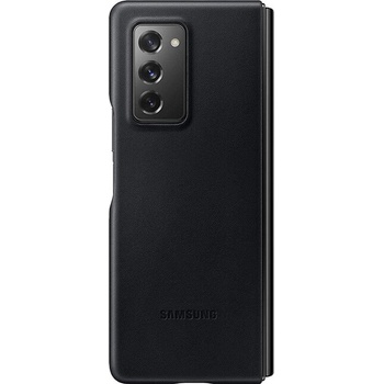 Samsung Оригинален Кожен Калъф за Samsung Z Fold 2, Leather Cover Case EF-VF916LBEGEU, Черен (EF-VF916LBEGEU)