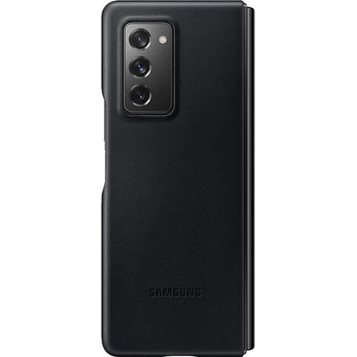 Samsung Оригинален Кожен Калъф за Samsung Z Fold 2, Leather Cover Case EF-VF916LBEGEU, Черен (EF-VF916LBEGEU)
