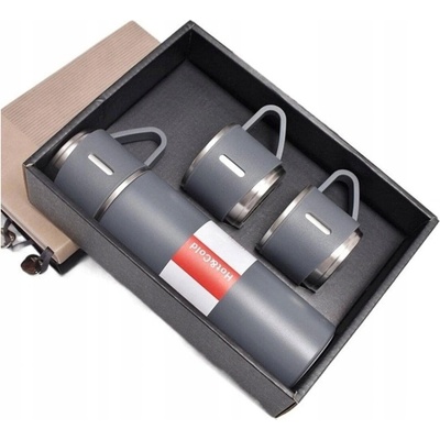 Flamenco Mystique Dárkový set termosky s 3 hrníčky 500 ml šedý