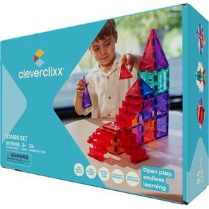 Cleverclixx - Магнитен строителен комплект - Комплект със стълби Intense - 34 бр (CLEVER_CC-1030)