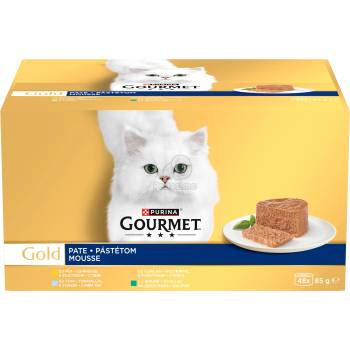 Gourmet Gold Mousse пастет микс - пиле, пуйка, риба тон, заек 48 x 85 г