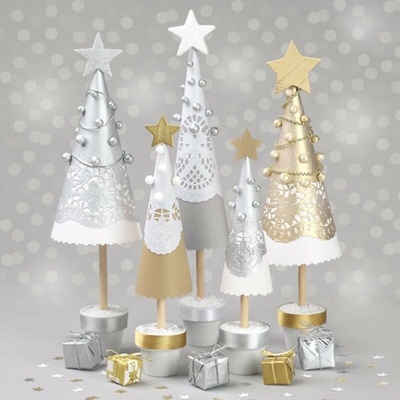 Daisy SDGW 020501 Handmade Paper Xmas Trees servítky 33x33cm 3V 20ks