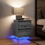 vidaXL Нощни шкафчета с LED осветление 2 бр. сиво Сонома 38x34x50 см (861294)